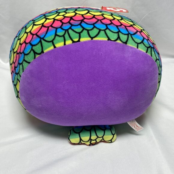 Ty Squish-A-Boos Owen Owl Plush 10" Rainbow Scales Toy - Picture 10 of 12